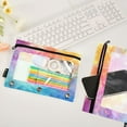 thumbnail image 4 of Shiny Summer Water 2 Pack Pencil Pouch for 3 Ring Binder Smooth Zipper Folders with Pockets Clear Window Pencil Case, 4 of 6