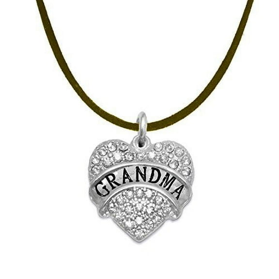 "Grandma" Crystal Heart Necklace, ©2015 Safe-Hypoallergenic, Nickel, Lead, & Cadmium Free!
