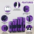 thumbnail image 5 of TACH V3 Connectable Hardside Spinner Suitcase Luggage Bags, 3 Piece Set, Purple, 5 of 13