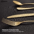 thumbnail image 3 of Spencer Rainbow Buffet Flatware Set, 4 Piece Stainless Steel Dinner Steak Knife Fork Tea Spoons Utensils Cutlery Service for 1 "Gold", 3 of 5