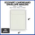 thumbnail image 3 of EcoSwift Brand Premium Self-Seal Rigid Cardboard Mailer 250GSM, 6 in. x 8 in., White, 35-Pack, 3 of 8