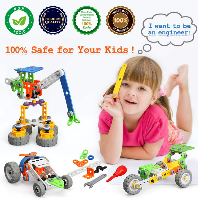 STEM Master Building Toys for Kids Ages 4-8 - STEM Toys Kit w/ 176