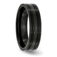 thumbnail image 4 of Chisel Titanium Brushed and Polished Black IP-plated 6mm Grooved Band, 4 of 7