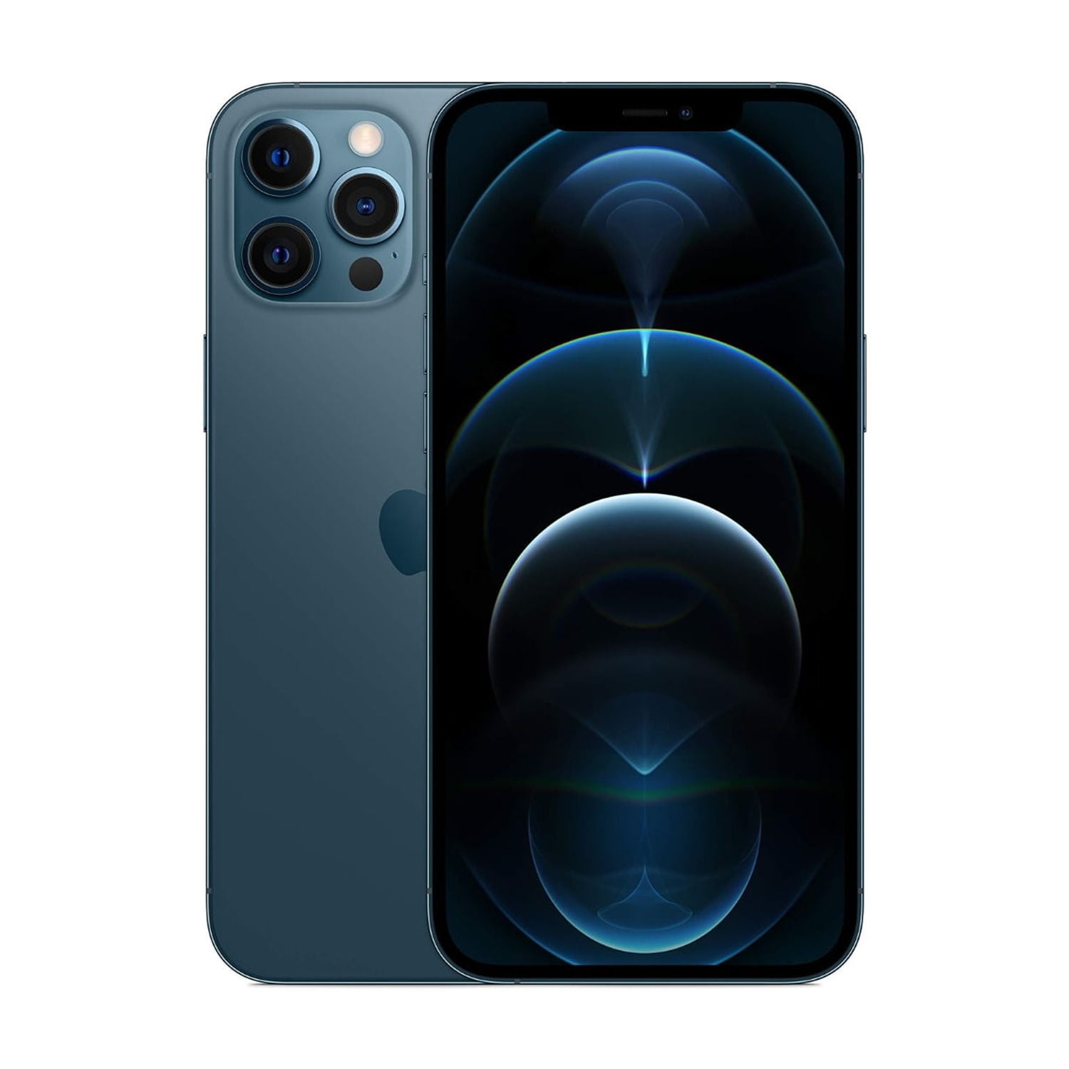 Restored Apple iPhone 12 Pro (Unlocked) 128GB Pacific Blue (A2341) Bundle with Pre-Installed Tempered Glass (Refurbished)