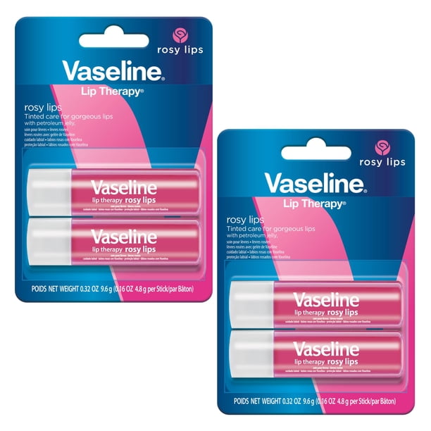 Bálsamo labial Vaseline Lip Therapy Care Rosy, paquete de 4, 4,7 ml
