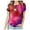 Red, variant on Penkiiy Galaxy Printed Shirt , Women's Print Graphic T Shirt Short Sleeve Summer T-Shirt Novelty Casual Tee L Hot Pink