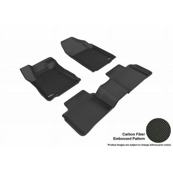 3D MAXpider 2016-2018 Fits Nissan Altima Kagu 1st Row 2nd Row Black Carbon Fiber Embossed Pattern Floor Mat L1NS09201509