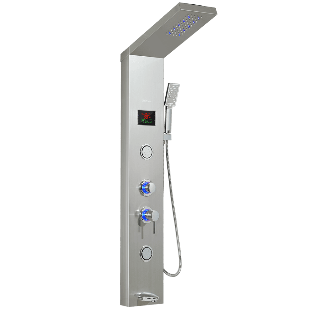 Rain Shower Head Panel Mixer Tap Shower Column Shower Tower System Massage Jet