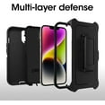 thumbnail image 4 of OtterBox Defender Series Cell Phone Case and Holster for Apple iPhone 14, Black, 4 of 6