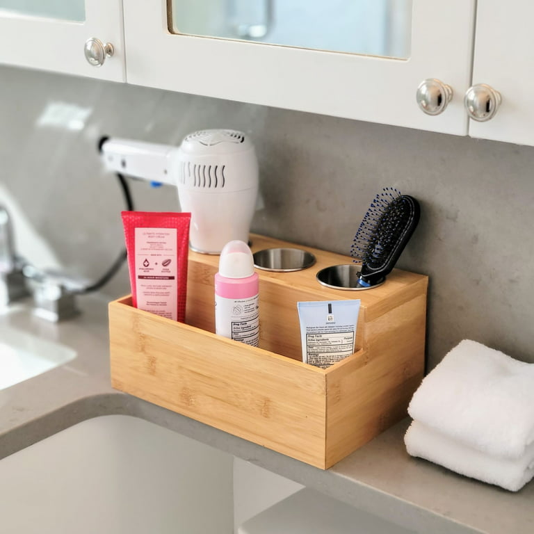 YIGII Hair Tool Organizer - Wall Mounted/Adhesive 4 Compartments Countertop  Bathroom Blow Dryer Holder, Styling Hot Tool Organizer for Hair Dryer, Flat  Iron Hai…