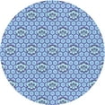 thumbnail image 1 of Ahgly Company Machine Washable Indoor Round Transitional Tron Blue Area Rugs, 6' Round, 1 of 7