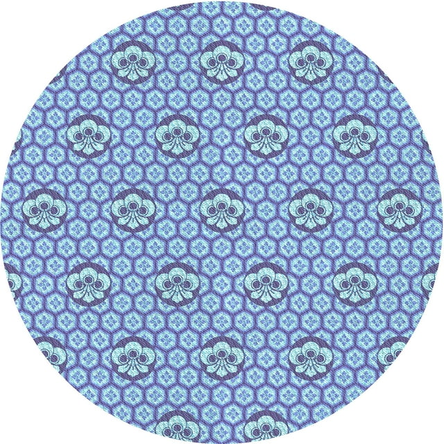 Ahgly Company Tapis d'Intérieur Lavables en Machine, Ronds, Bleu Transitionnel, Ronds de 8'