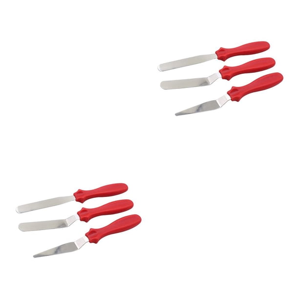Matsuzay 3 Unids/set Cake Icing Spreader Cake Raspador Más de Acero Inoxidable Crema Espátula Herramienta Para Hornear, Rojo Rojo 2piezas Matsuzay CBP165143