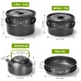 thumbnail image 3 of Riwcyla Camping Cookware Mess Kit Pot Pan Kettle Set Cooking Gear for Hiking Backpacking Camping, 3 of 6