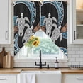 thumbnail image 6 of Polynesia Texture Swag Valances for Windows, Kitchen Curtains 36 Inch Length 2 Panels Set, Retro Traditional Tribe Turtle Abstract Short Curtains for Small Windows Rod Pocket Cafe Curtains 28"x36", 6 of 8