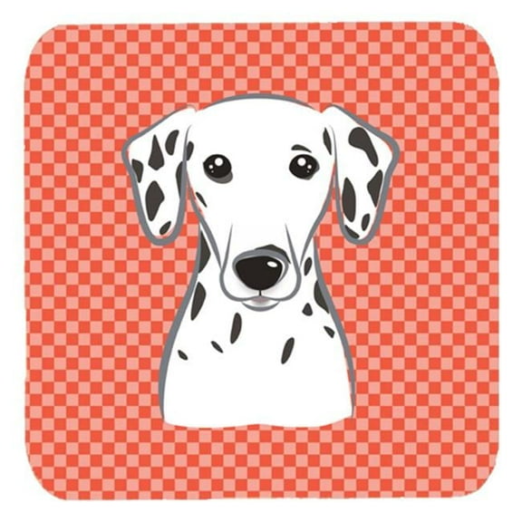 Red Checkered Dalmatian Foam Coasters Set Of 4