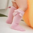 thumbnail image 6 of 5 Pack Baby Girl Knee High Socks Toddler Dress Socks Baby Bow Stocking Cotton Infant Socks, 6 of 7