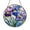 Stained Glass 9.84 Inch, variant on Botanical Iris Stained Glass Suncatcher, Round Window Hanging with Graceful Floral Pattern