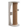 thumbnail image 1 of Cats Scratch Post with Interactive Ball Toy Vertical Scratcher Cat Climbing Pole White Brown 63x25cm, 1 of 9