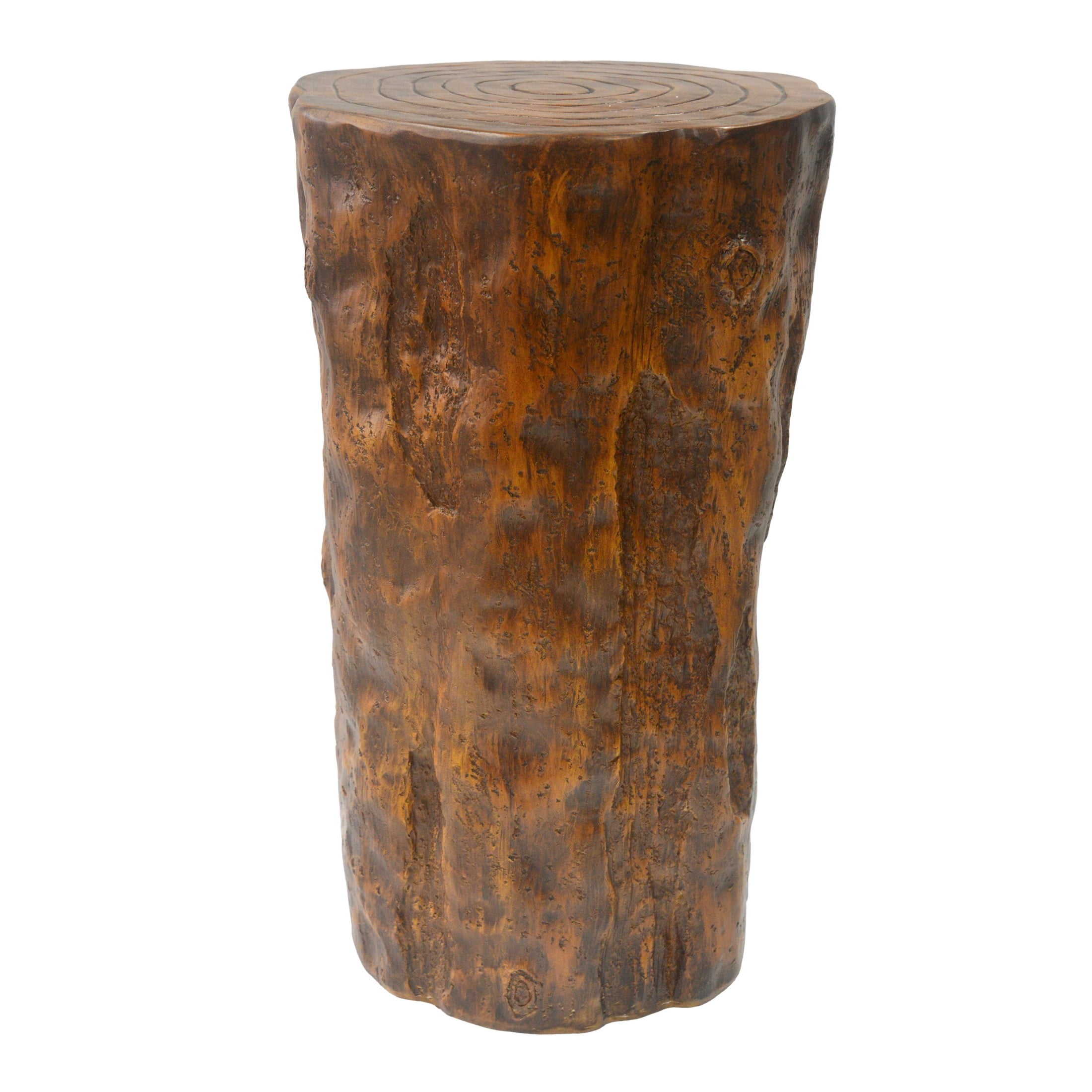 Christopher Knight Home 31"H Rustic Tree Stump MGO Side Table, Outdoor Log End Table, Antique Brown