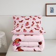 thumbnail image 5 of Homewish Kawaii Pet Dachshund Queen Comforter Set,Cartoon Animals Comforter Sets Queen,Pink,Pink Reversible,3 Pieces,1 Comforter and 2 Pillowcases, 5 of 7
