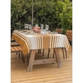 thumbnail image 2 of Outdoor Tablecloth with Umbrella Hole & Zipper, Burnt Orange Striped Rectangle Tablecloth 60x120 Inch, Modern Farmhouse Striped Minimalist Patio Table Cover Waterproof Table Cloth for Picnic/Party, 2 of 7