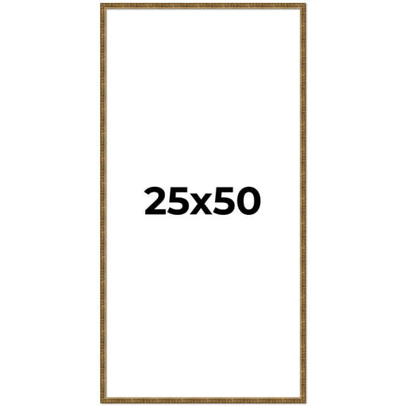25x50 Frame Scuffed Gold Solid Wood Picture Frame Includes UV Acrylic Shatter Guard Front, Acid