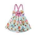 thumbnail image 1 of Fortune Robe d'Été Sans Manches pour Bébé Fille Imprimé Crème Glacée Robe Dos Nu, 0-5 Ans, 1 of 8