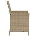 thumbnail image 5 of vidaXL Ensemble Bistro 3 Pcs avec Coussins en Rotin Poly Beige, 5 of 5