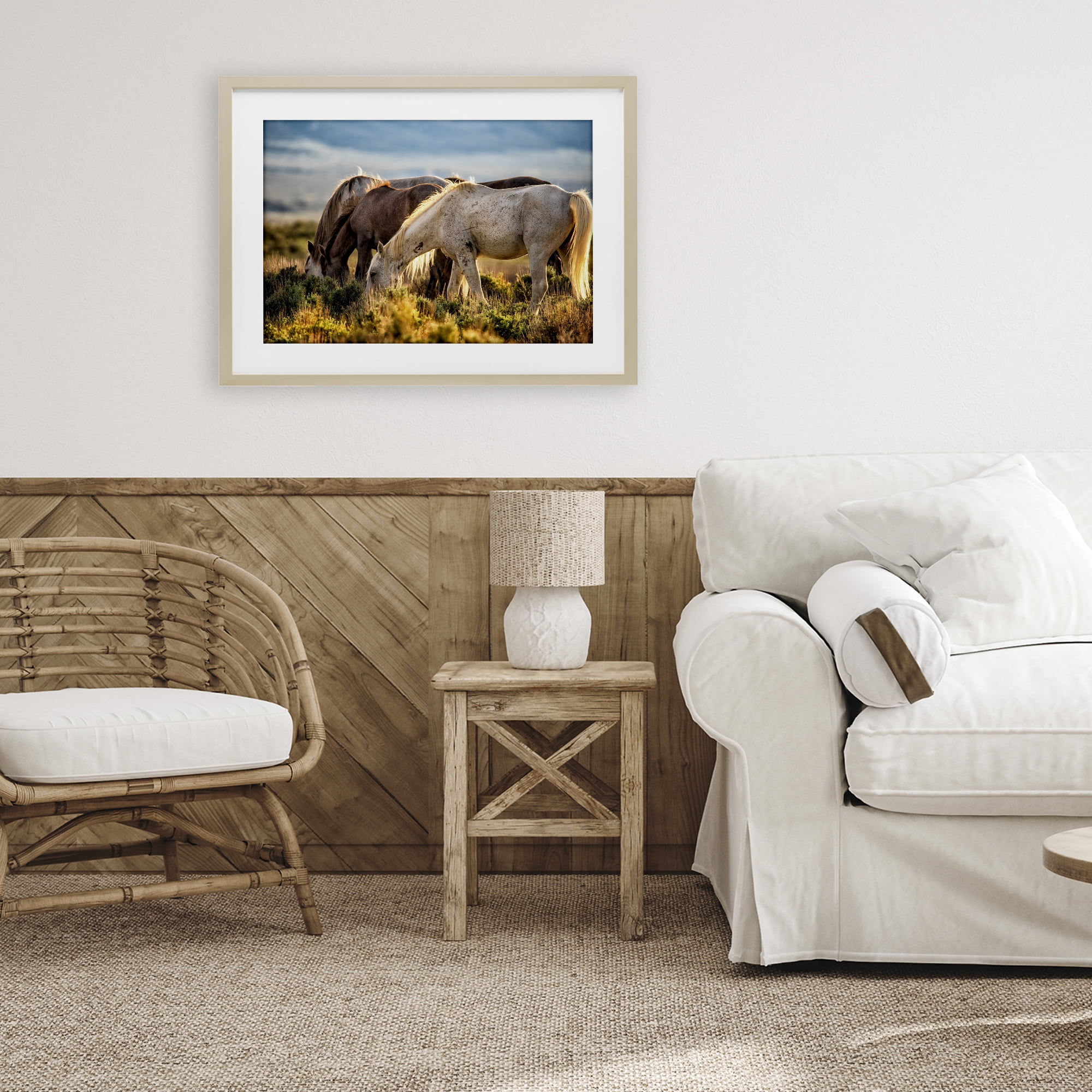 Stupell Industries Equine Evening Graze Birch Framed Print Under Glass, design by Tim West