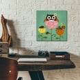 thumbnail image 5 of Epic Art 'Owl Squirrel and Hedgehog in Flowers' by Nancy Lee, Acrylic Glass Wall Art, 12"x12", 5 of 8