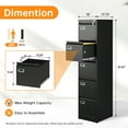 thumbnail image 5 of STANI 5 Drawer File Cabinets with Lock, Metal Filing Cabinet for Home Office, Steel Lockable Storage Cabinets to Hanging Letter/Legal/A4,Assembly Required(Black), 5 of 11