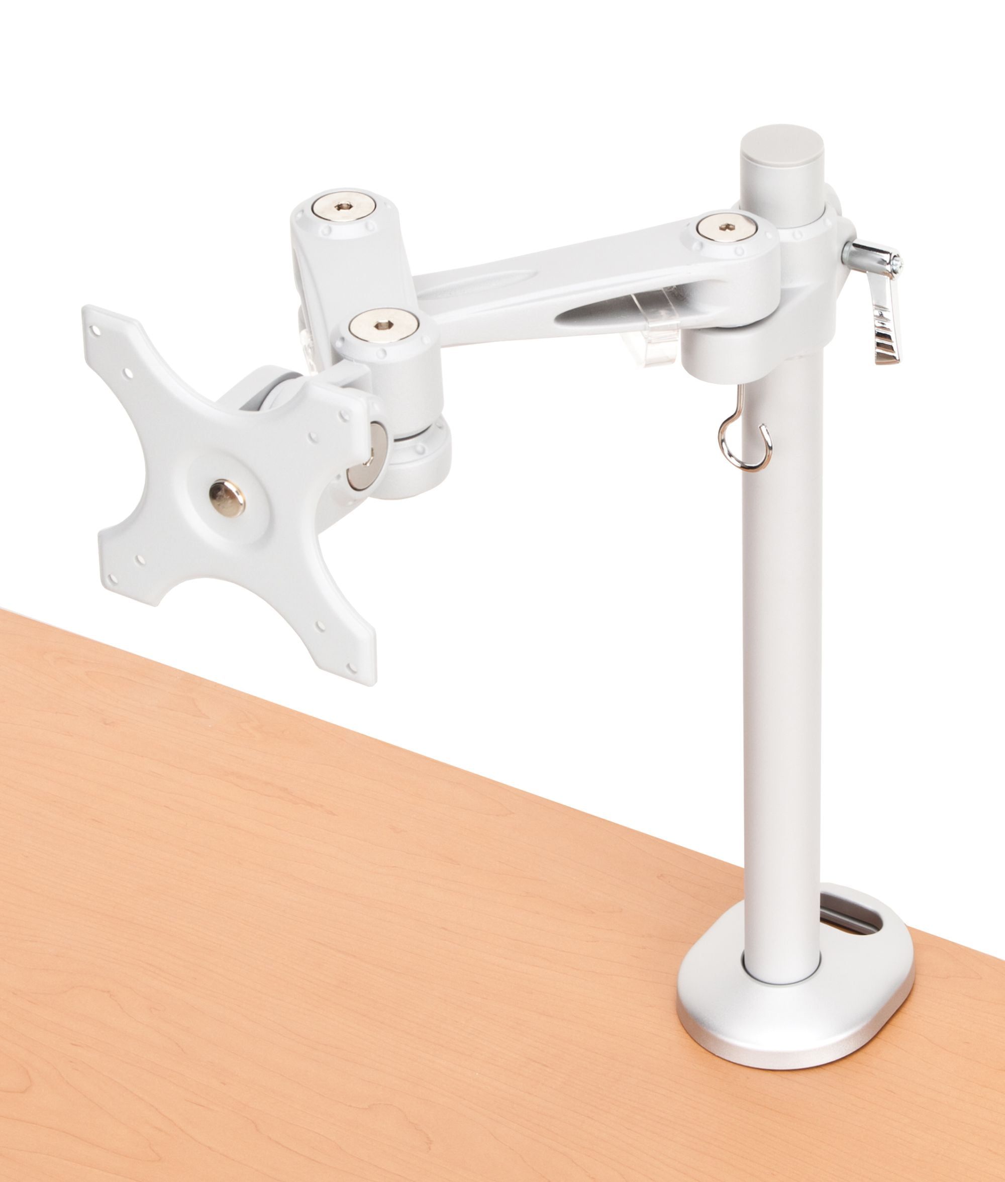 OFM Bolt Mounted Single Monitor Desk Arm Support, Silver