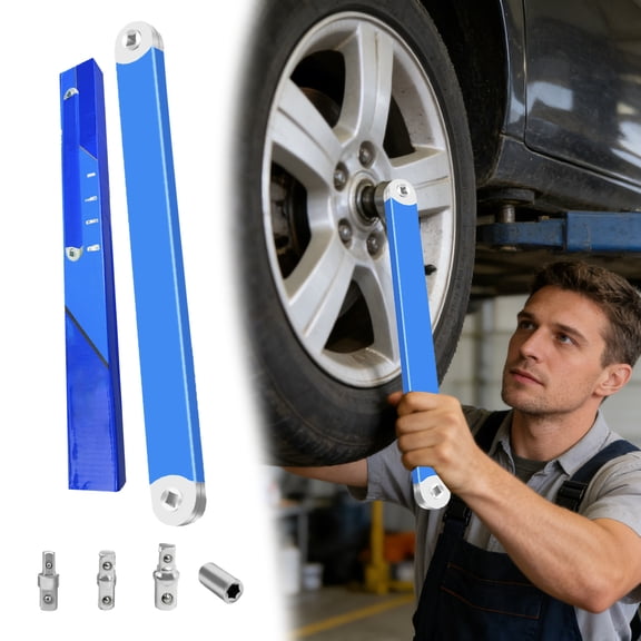 Extension Wrench Set, 15.3Inch Impact Ready Tight Reach Wrench with Chain Drive Technology, 1/4", 3/8" & 1/2" Square Drive Adapters, High Torque Mechanics Tool for Tight Spaces