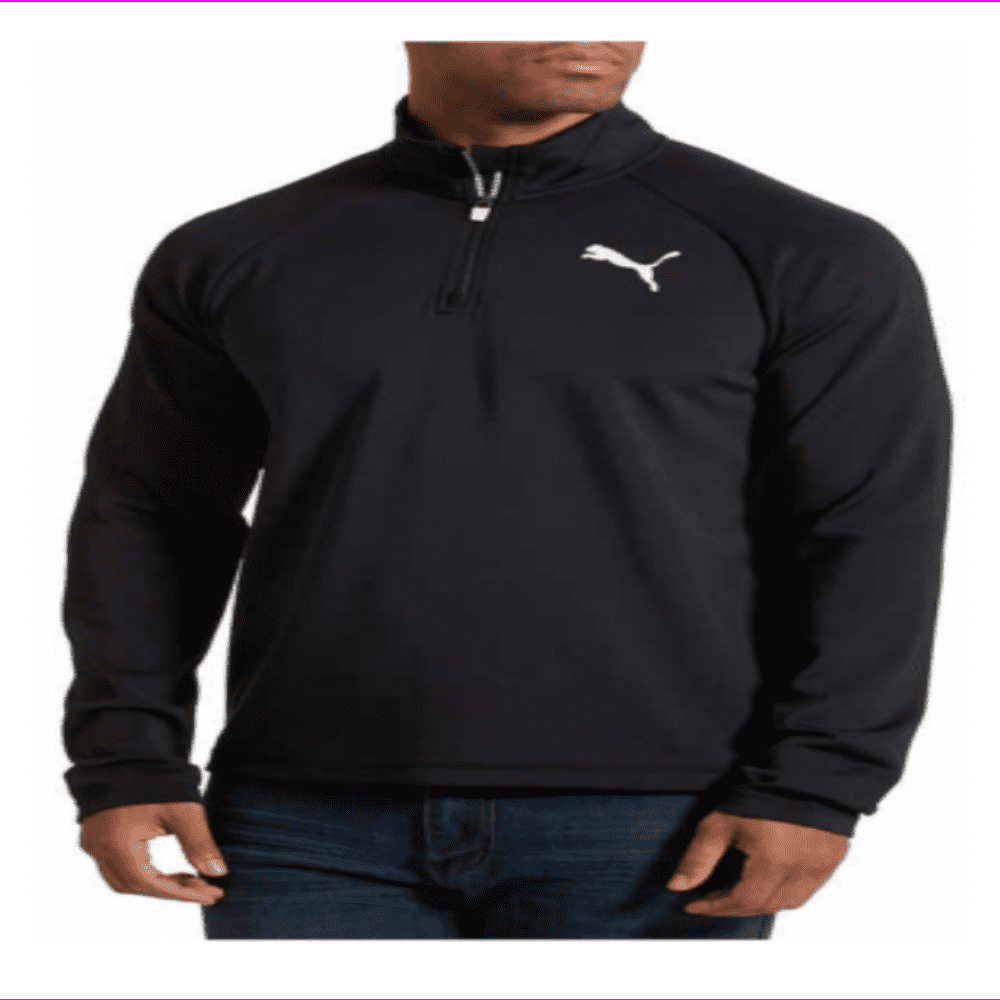 Puma Men’s Long Sleeve Active ¼ Zip Pullover with Moisture Wicking ...