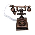 thumbnail image 1 of Bewildely Modelo de teléfono giratorio Retro para casa de muñecas, durabilidad y artesanía exquisita, modelo de teléfono en miniatura Muebles de casa de muñecas color cobre electrónico, 1 of 6