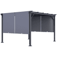 thumbnail image 1 of Outsunny Auvent de Pergola Rétractable 10 Pieds x 12 Pieds pour Cour Arrière, Jardin, Gris, 1 of 10