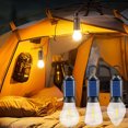 thumbnail image 1 of Lámpara de camping LED vintage - Luz ambiental portátil recargable tipo C para exteriores con batería de 400mAh, duración de 10 horas, resistencia al agua IPX4, 4 niveles de brillo, blanco cálido, 1 of 9