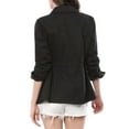 thumbnail image 4 of INSPIRE CHIC Women's Utility Jackets Drawstring Waist Flap Pocket Zip Button Jackets XS Black, 4 of 9