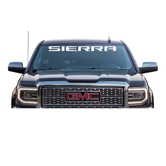 GMC SIERRA White Windshield Banner Decal 2015-2025 - GM License