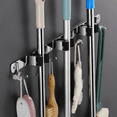 thumbnail image 5 of Broom Organizer Storage Tool Racks Stainless Steel Heavy Duty Hooks Self Adhesive Solid Non-Slip, 5 of 5