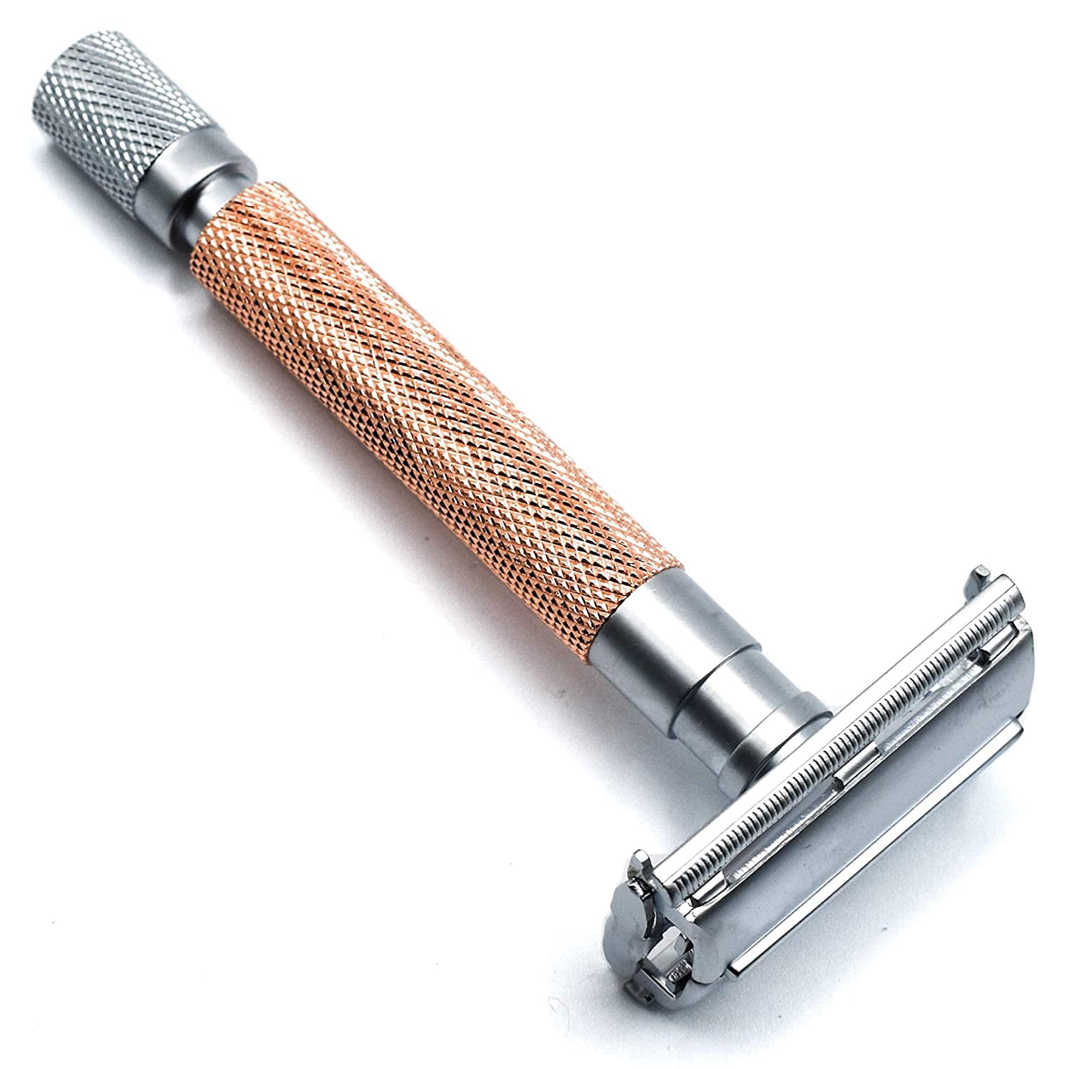 Parker Safety Razor 74R Butterfly Twist-to-Open Double Edge Safety Razor with 5 Parker Platinum Blades (Rose Gold)