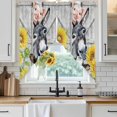 thumbnail image 6 of Farmhouse Swag Valances for Windows 2 Pack, Kitchen Window Curtains 36 Inch Length, Watercolor Sunflowers Animals Printed Wood Grain Privacy Swag Curtains for Living Room/Bathroom 36"x36", 6 of 8