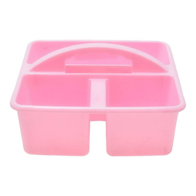 Caja Prichos Tres Compartimentos y Asa de Plástico 1 Pieza Rosa