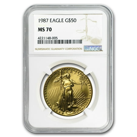 - 1987 1 oz Gold American Eagle MS-70 NGC (Registry Set)