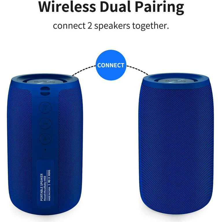MusiBaby Bluetooth Speaker,Wireless Speaker Outdoor, Portable,Waterproof,  Blue (M68)