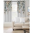 thumbnail image 2 of Green Brown Botanical Blackout Curtains 63 Inches Long for Bedroom, Farmhouse Eucalyptus Leaves Thermal Insulated Room Darkening Black Out Window Curtain Panels Grommet Drapes for Living Room, 2 of 8