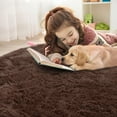 thumbnail image 4 of Buganda Fluffy Area Rugs, Round Area Rug for Living Room, Soft Decorative Carpet for Indoor Home, 5'x5', Coffee, 4 of 7