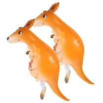 OUNONA 2pcs Walking Animal Balloons Adorable Foil Balloons Decorations for Kids Birthday Party (Kangaroo)