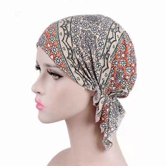 KAIYANG Turbante, bufanda, gorro, bufanda con estampado preatado para mujer (VERDE)